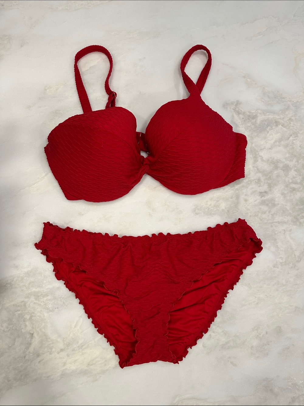 Victoria's Secret Red Padded Underwire Bikini Set